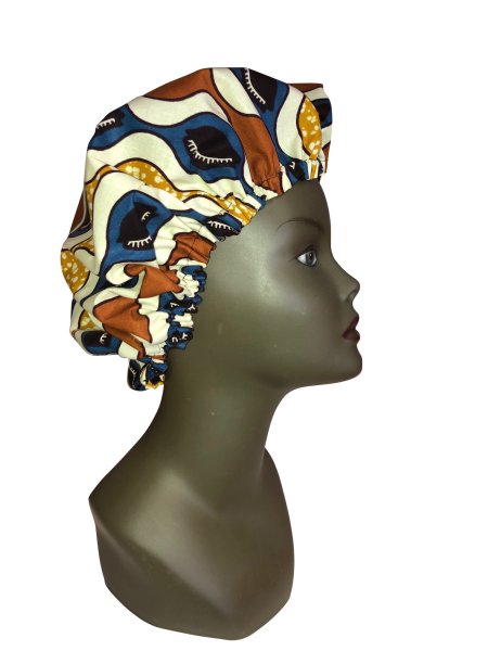 Bonnet réglable wax & coton terre by Georges Décimus /B97