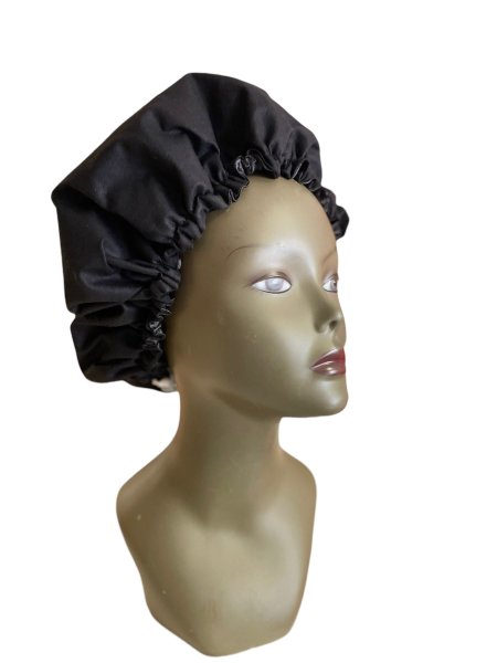 Bonnet de nuit réglable en véritable wax hollandais doublé de satin By Georges Décimus