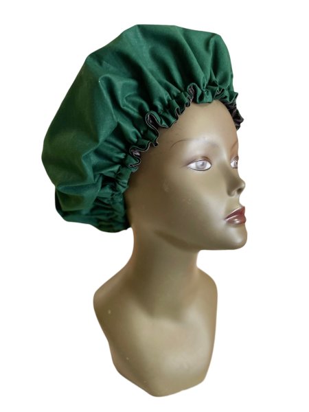 Bonnet de soin réglable en wax hollandais uni de coton, doublé de satin By Georges Décimus