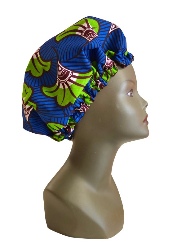 Bonnet de nuit réglable NEW COLLECTION en wax de coton doublé de son satin assorti /B15