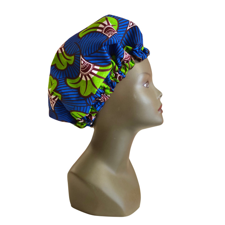 Bonnet de nuit réglable NEW COLLECTION en wax de coton doublé de son satin assorti /B15