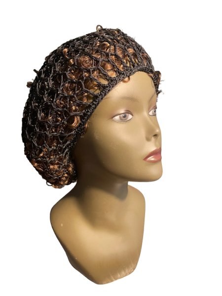 Bonnet en maille crochetée pour cheveux longs ou dreads locks
