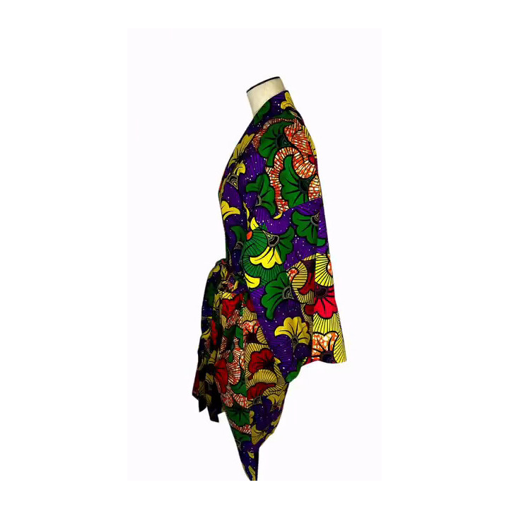 Peignoir Wax Fleurs Mariage - Profil
