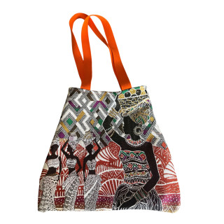 Sac Tote Bag Tapisserie — Femmes Africaines Paniers Anse Orange
