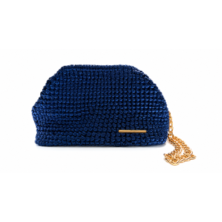 Pochette élégante "Bleu Métallisé" Taille M — Artisanat au crochet