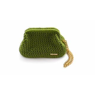 Pochette élégante "Vert Matcha " Taille S — Artisanat au crochet