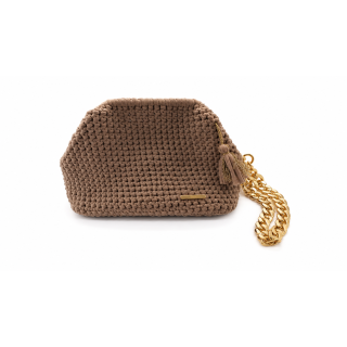 Pochette élégante "Marron Muscade " Taille M — Artisanat au crochet