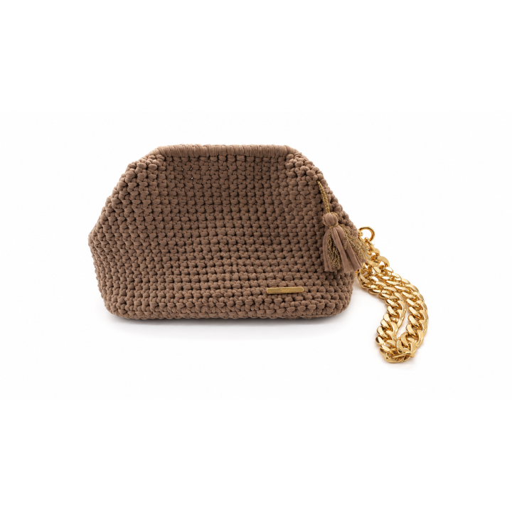 Pochette élégante "Marron Muscade " Taille M — Artisanat au crochet