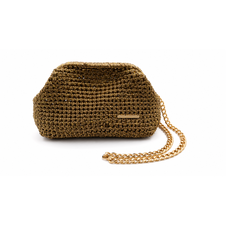 Pochette élégante "Bronze Doré" Taille M — Artisanat au crochet