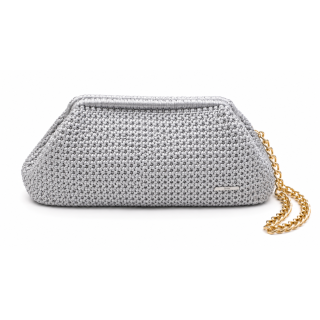 Pochette élégante "Gris Métallisé " Taille L — Artisanat au crochet