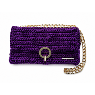 Sac Enveloppe "Violet Fuchsia Métallisé" — Artisanat au crochet