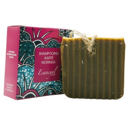 Shampoing solide NATUREL Karité à la poudre de Moringa -fortifiant-120 grs Saponifié à froid