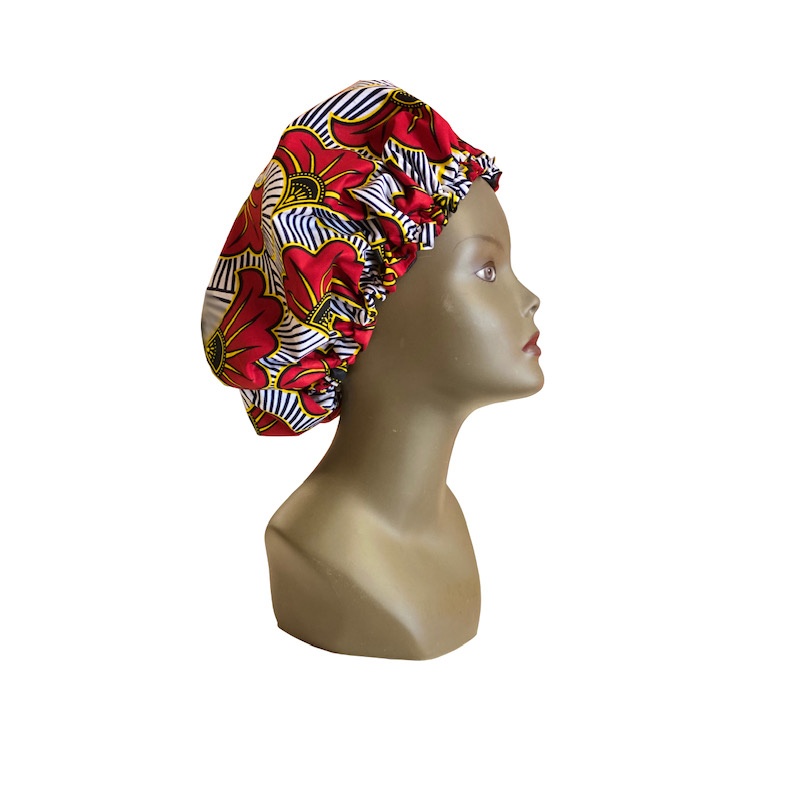 ESANCYEL COSMETICS- bonnet en wax & satin- Réglable- Fabriqué en France