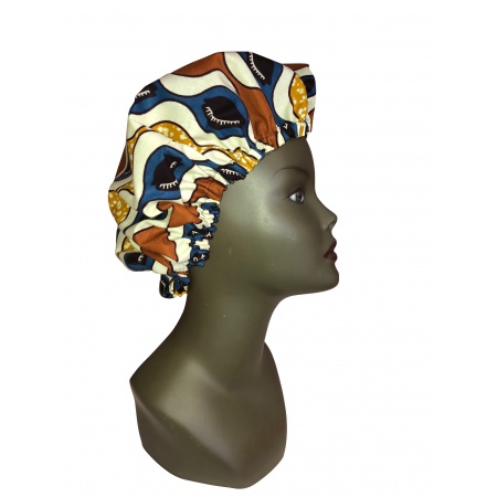 Bonnet réglable wax & coton terre by Georges Décimus /B97
