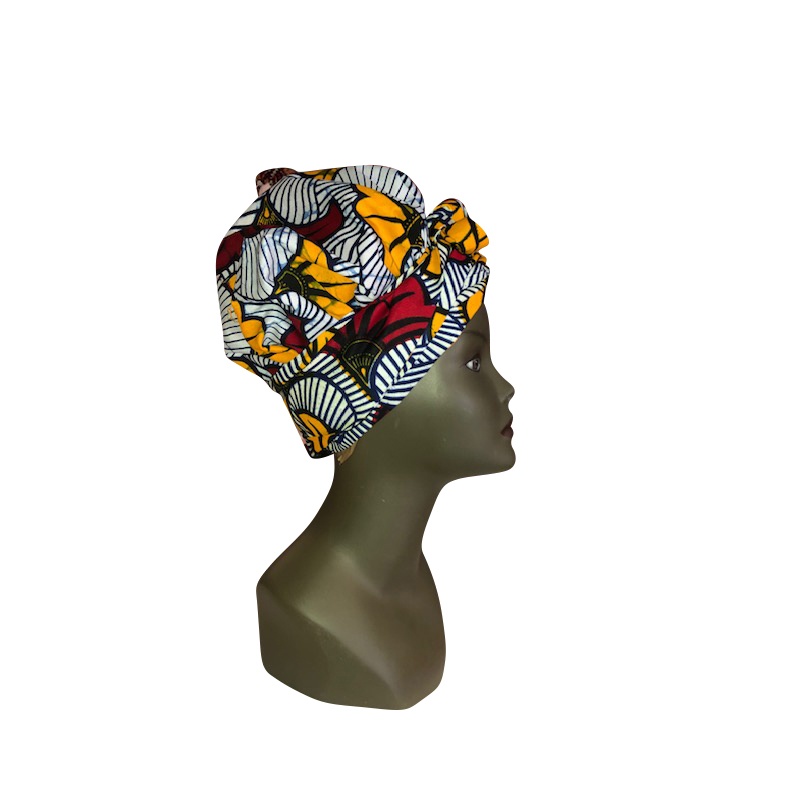 Turban Africain Design Fleurs de Mariage