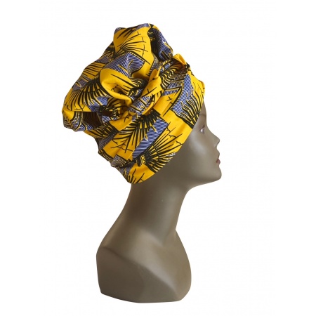 Magnifique Turban Jaune et Gris