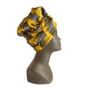 Magnifique Turban Jaune et Gris