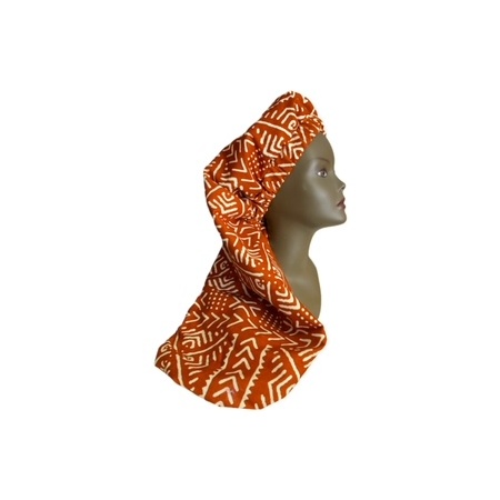 Bonnet en wax, doublé de satin assorti pour Dreadlocks, tresses fabriqué à la main en Provence By Georges Décimus